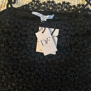 Diane Von Furstenberg Black Textured Garment